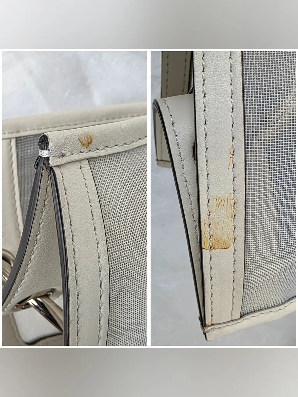 Auth Fendi Large Runway Shopper Mesh Tote Bag